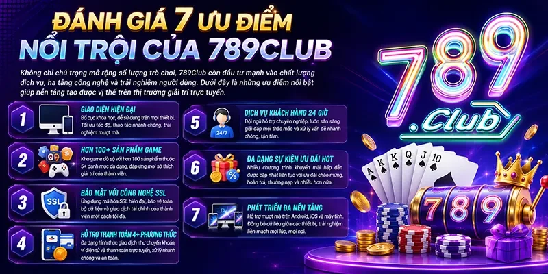 Đánh giá 7 ưu điểm nổi trội của 789Club