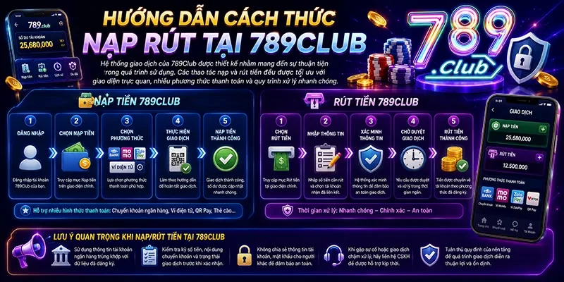 Hướng dẫn cách thức nạp rút tại 789Club